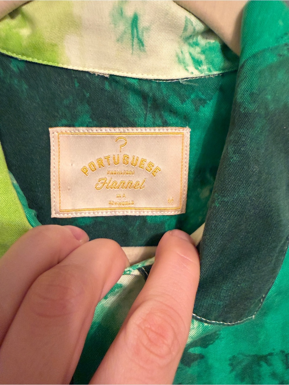 Portuguese Flannel Tie Dye Shirt Green size M - Picture 4 of 7